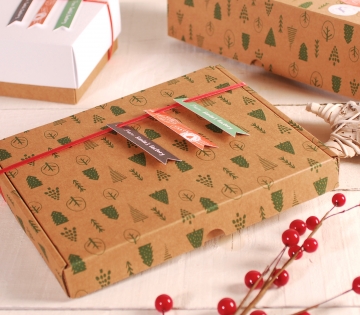 Dekoration für flache Weihnachts-Schachtel