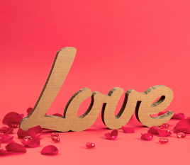 LOVE cardboard letters