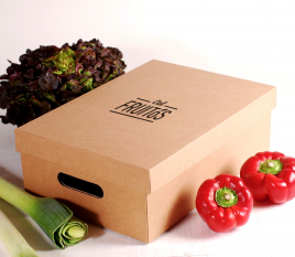 Caja de cartón con tapa para verduras