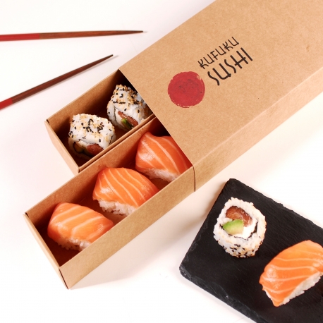 Schachtel für Sushi mit Fächern
