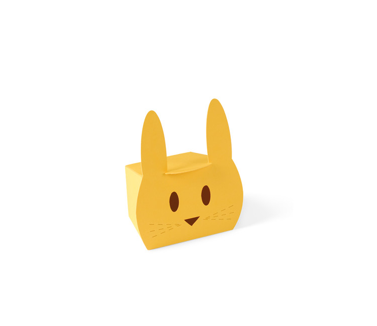 Boîte en carton en forme de lapin sympathique