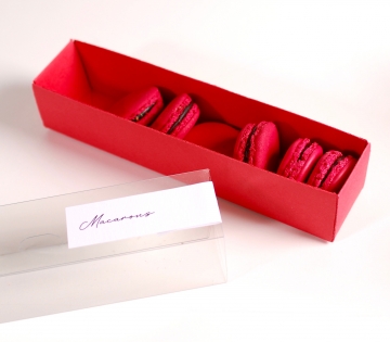 Längliche dekorierte Schachtel für Macarons