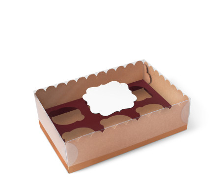 Scatola per 6 Cupcake, Muffin o Biscotti
