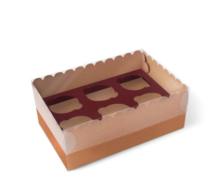 Caja para 6 Cupcakes, Magdalenas o Cookies