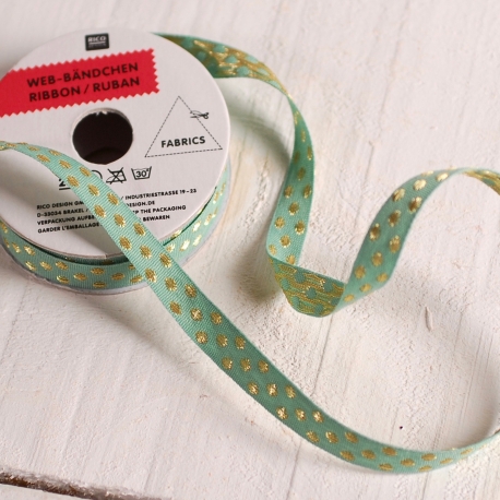 Mint-coloured dotted ribbon