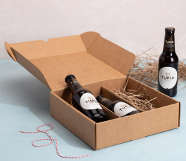 Flat box with beer holder